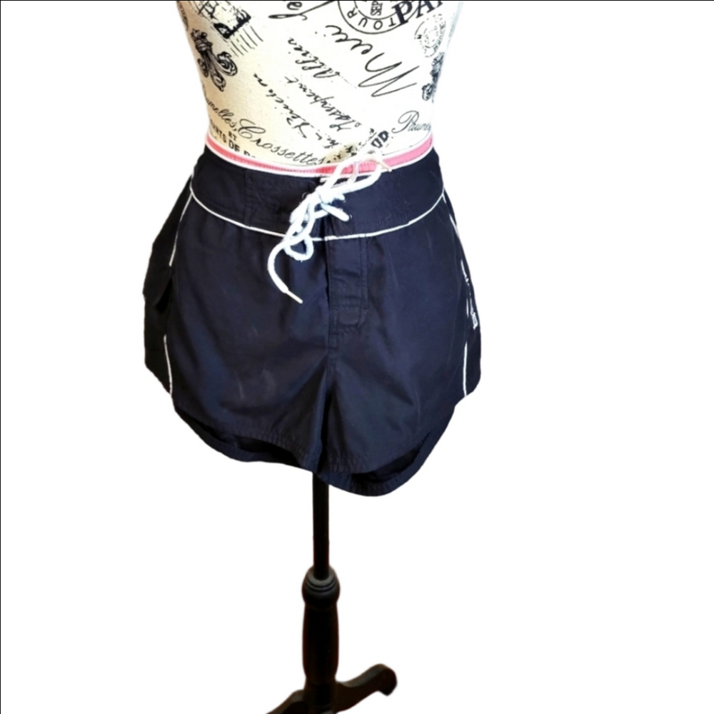 Tommy Hilfiger Swim Shorts Black White Logo Size Large